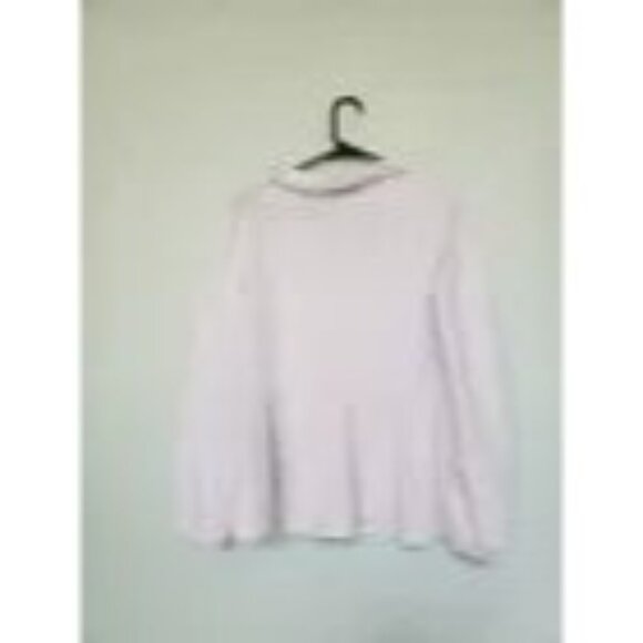 Grace Karin Womens L Blouse White Semi Sheer Wrap Peplum Business Career NWT - Picture 2 of 5